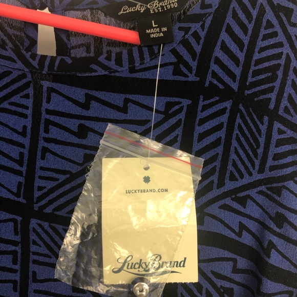 NWT Lucky Brand Tank Button Back and slit,  L - Picture 3 of 5